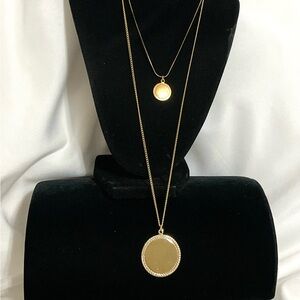 Gold Tone Disc Necklaces (2 for 1 price)
